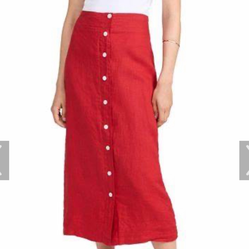 Alex Mill Red Pencil Midi Skirt